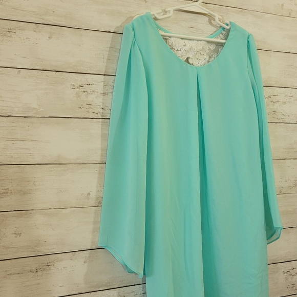 Amy Byer Girls Lace Back Flowy Chiffon Dress Missing Tie Size 8 - Picture 4 of 10